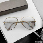 Golden Color Aviator Shape Eyeglasses