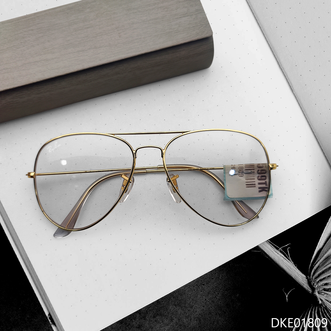 Golden Color Aviator Shape Eyeglasses
