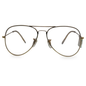 Golden Color Aviator Shape Eyeglasses