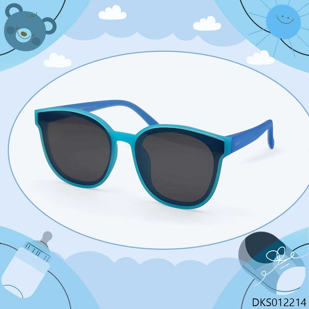 Round Shape Blue Frame Kid's Sunglasses