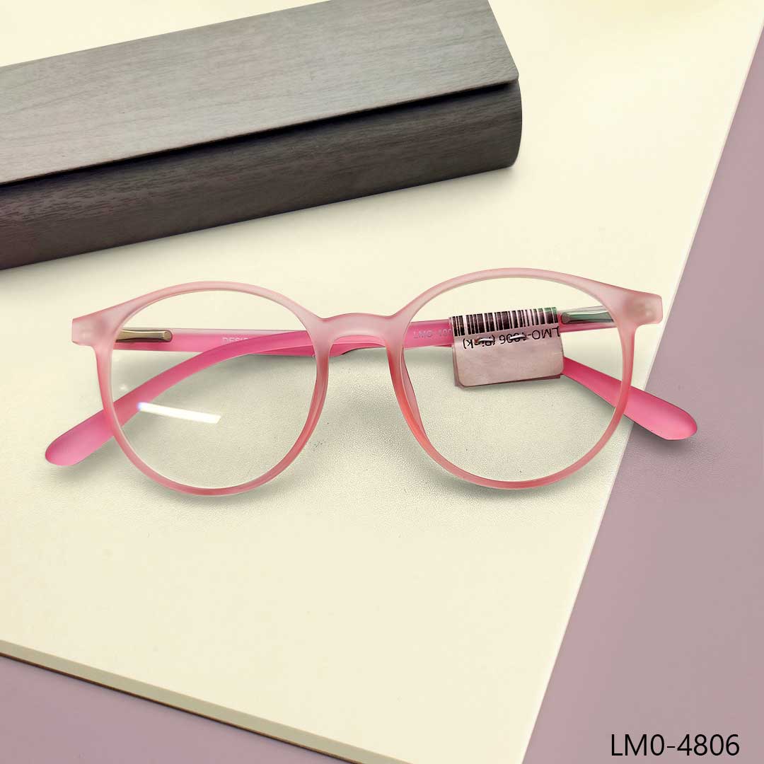 Pink Transparent Round Shape Eyeglasses