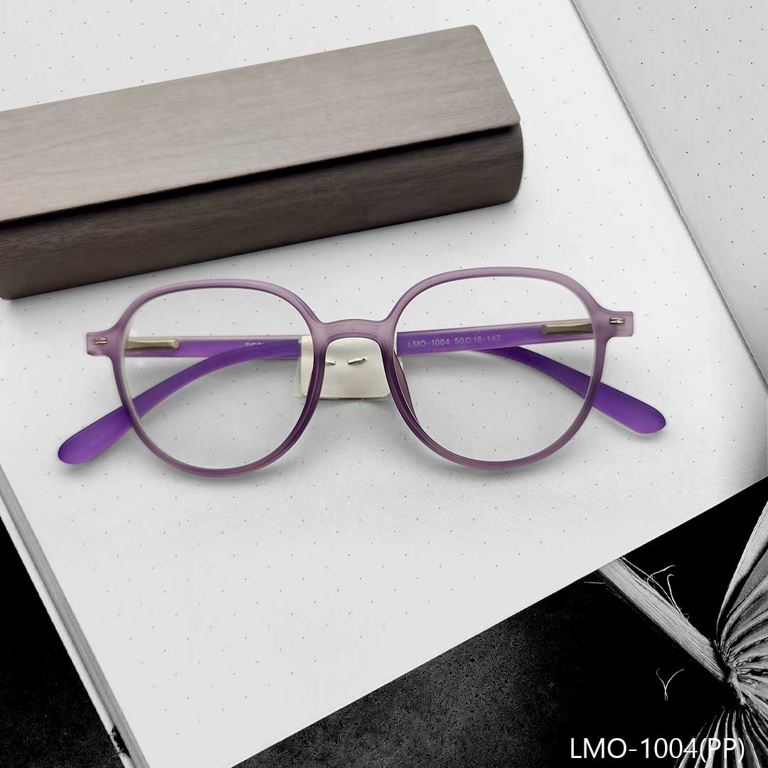 Purple Transparent Round Shape Eyeglasses